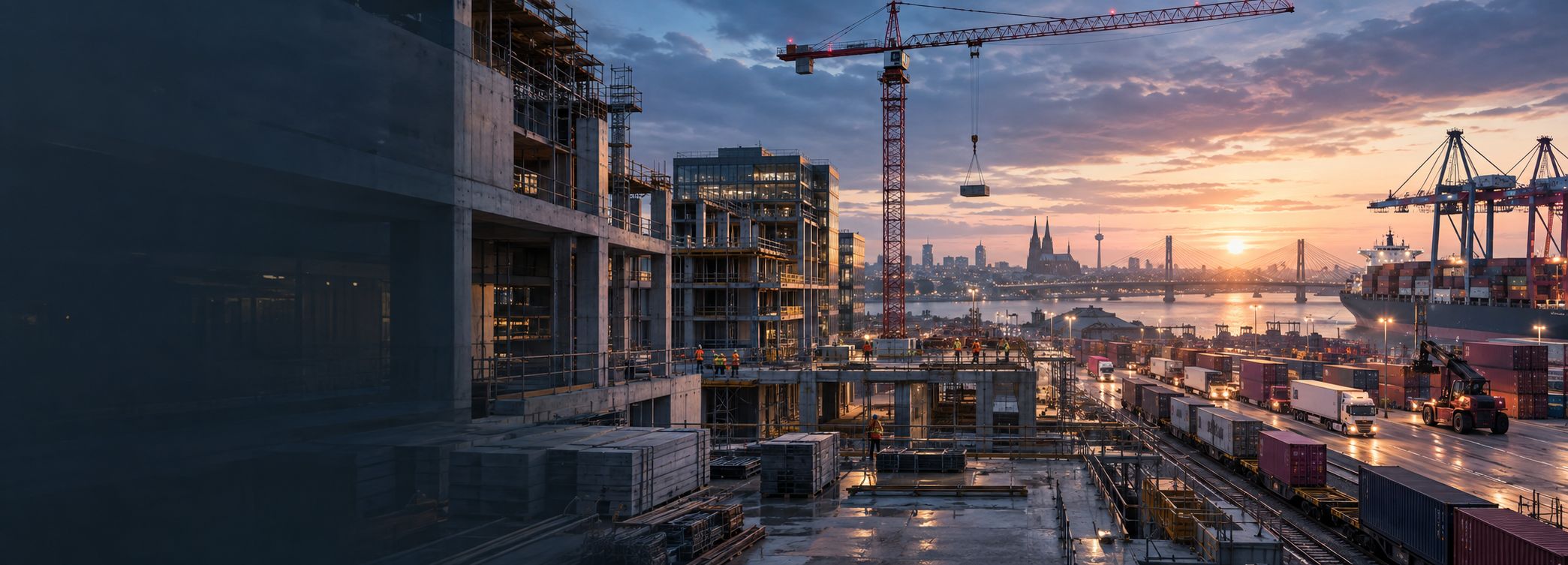 Bau, internationaler Handel und Logistik